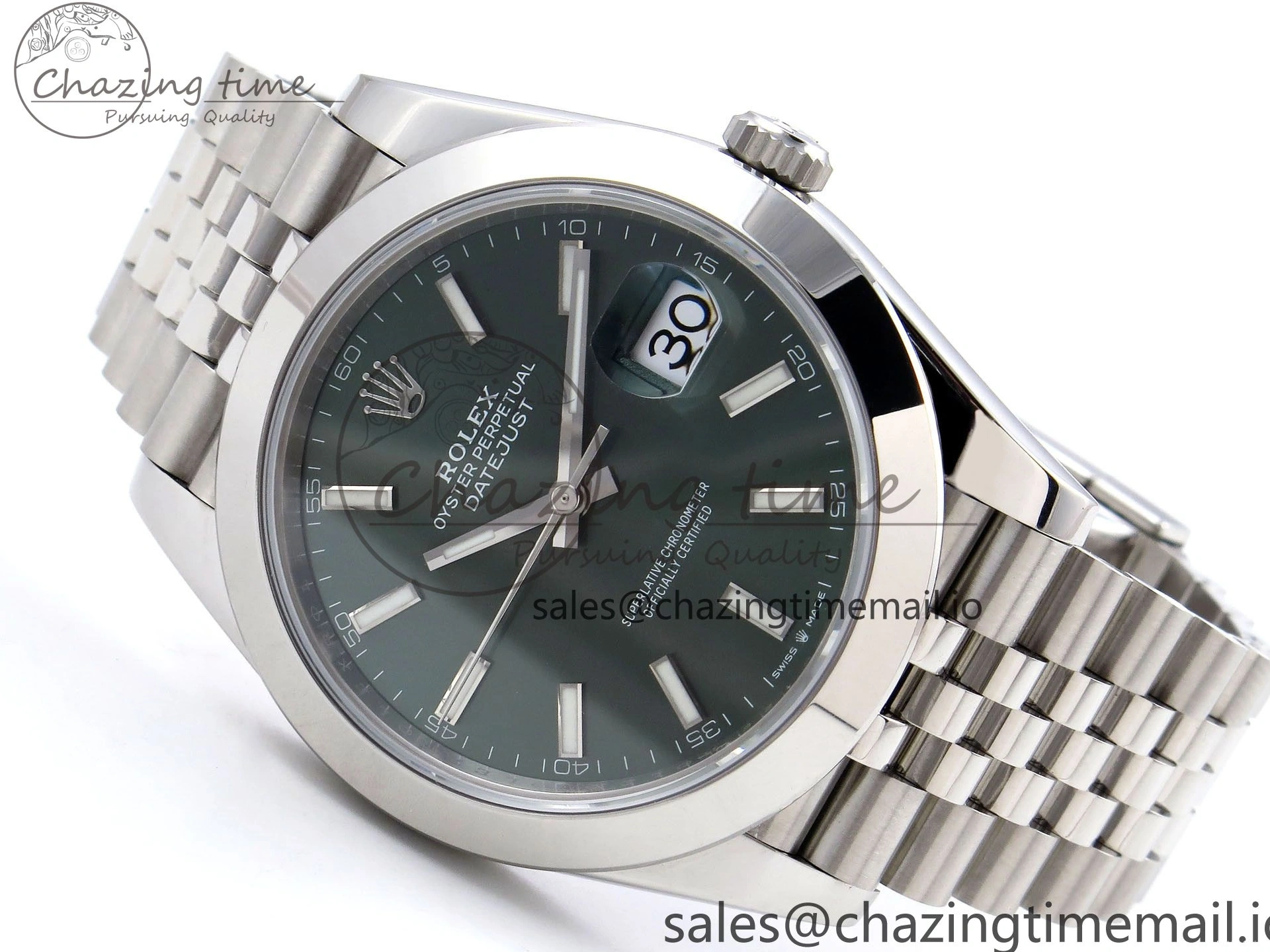 0501 DateJust 41 126330 904L SS VSF 1:1 Best Edition Green Dial on Jubilee Bracelet VS FreshLook 1282